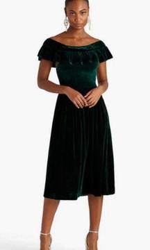 💕HILL HOUSE💕 The Akilah Nap Dress ~ Emerald Green Velvet Small S NWT