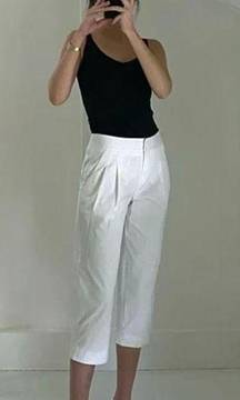 Vintage Y2K Pleated Capri Pants White Size 0