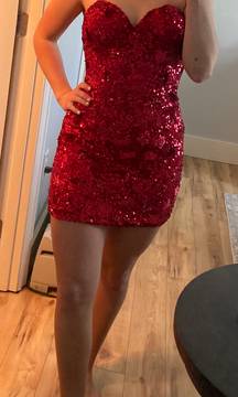 Red Sequin Party / Hoco Dress