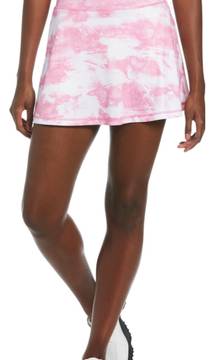 Women's Printed Tie Dye Flounce Golf Skort Pink and White Size XXL