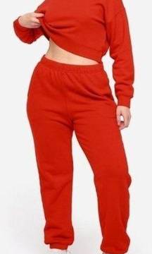 NEW MATE the Label Organic Red Fleece Relaxed Pocket Sweatpants - 3X