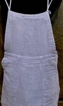 Blue Gray Cotton overalls dress - Size Medium