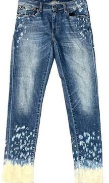 Polo Ralph Lauren Paint Bleach Splatter The  Tompkins Skinny Jeans Size 28