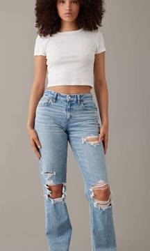 AE Stretch Curvy High Waisted Straight Jean