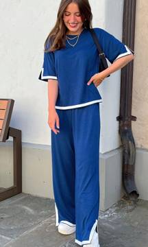 NWT Matching Blue  Set wear Work From Home Outfit