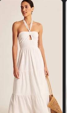 White Linen Midi Dress