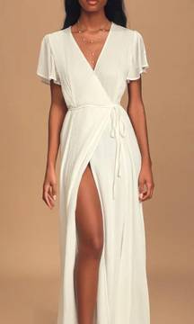 Heart Of Marigold White Wrap Maxi Dress