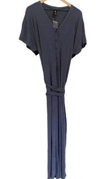 Nwt Agnes & Dora Belted Navy Blue Belted Romper Jumpsuit Size Xl