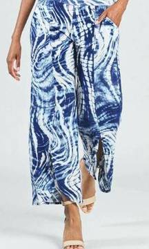 NWT Clara Sun Woo Draped Front Slit Ankle Petal Pant Carefree Travel Fabric