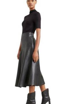 Modern Citizen Harley A-Line Vegan Leather Skirt Black Sz Medium