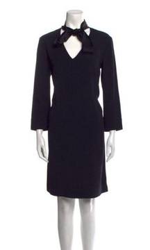 The Row Tie Neck Black Shift Dress