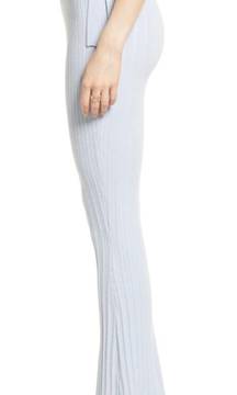 | Ribbed Side-Tie Knit Pants in Blue Ice Medium