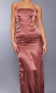 Mauve Strapless Maxi Dress