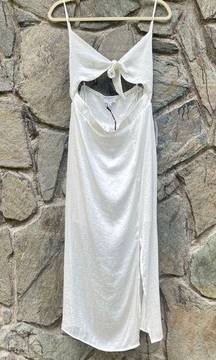 NEW  Spaghetti Strap Midi Dress With Cutout Detail NWT Size XL White Bridal