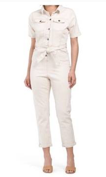 Cream Denim Jumpsuit