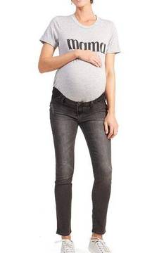 Ingrid & Isabel Elastic Inset Panel Maternity Skinny Jeans - Black Size 32M