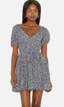 Maddy Floral Mini Dress Puff Sleeve Elastic Waist NWT