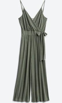 Kaileigh Size Medium MIDI Length Green Pinstriped With Pockets