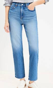 LOFT high waisted straight crop jeans