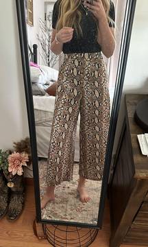 Snake Print Flowy Pants