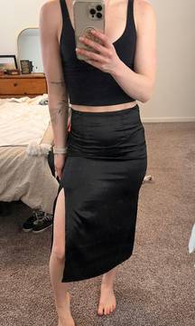 Satin Midi Skirt