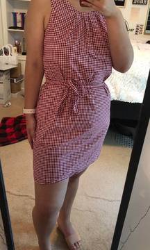 red gingham dress