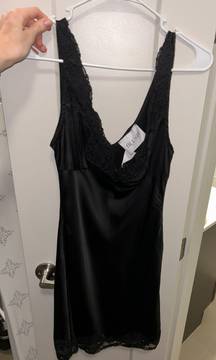 black dress satin and lace 