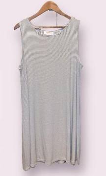 Renee C. Porsche Knit Swing Dress in white and black stripes- size 3XL