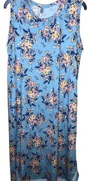 Acting Pro Dress Sleeveless Floral Midi Pockets New XL