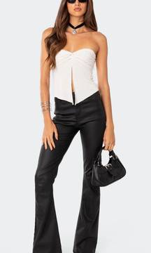 Leather Flare Jeans 