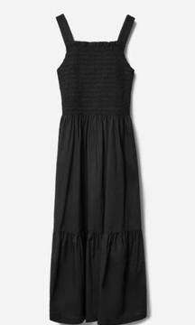 Everlane The Smock Midi Dress in Black S NWT
