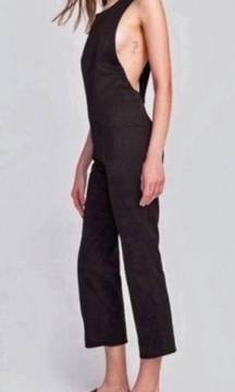 WILDFOX Nikia Jumpsuit Jumper Romper Crop Cropped One Piece Flare Black Small