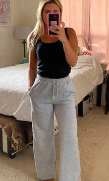 Gray Sweatpants Wide Leg