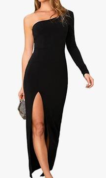 Black  One Sleeve Formal Dress