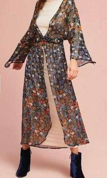 Floreat Anthropologie Primrose Floral front fasten Kimono