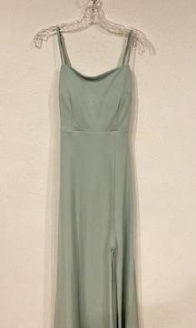 Benny Tie Back Dress in Crepe Sage Size Small VGUC