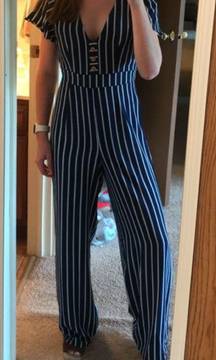 Blue And White Jumpsuit