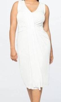 Jason Wu x Eloquii V-Neck White Drape Dress