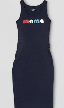 𝅺NWT Isabel Maternity Womens Dress XS Mama Tank Sleeveless Navy Blue Ruched