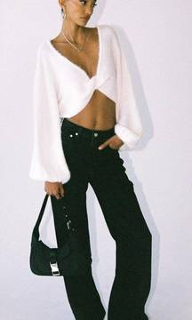 White Cropped Sweater