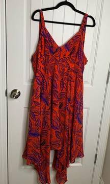 Alexis by Target handkerchief trapeze tropical sleeveless midi dress size XL