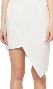 Elliatt Asymmetric Satin White Cocktail Halter Dress Size Medium