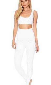 Beach Riot star embellished leggings sports bra set white small / medium