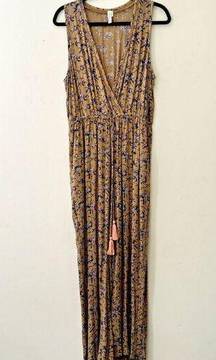 Anthropologie RAGA Womens Jumpsuit Size M Floral Viscose Boho Lagenlook