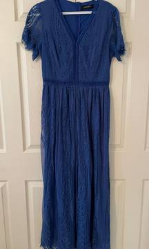 Blue Lace Maxi Dress