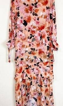 Jaase | Floral Tiered Ruffle Dress | Sz m