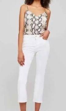 NEW L’Agence Nadia High Rise Cropped Straight Blanc White Capri Jeans Size 27/2