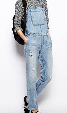 Noisy May Distressed Denim Overalls