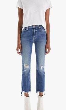 MOTHER Denim The Insider Crop Step Chew in Dancing on Coals Size 25