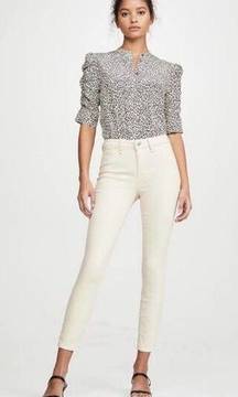L’Agence Margot High Rise Skinny Jeans in Granite Cream Size 27